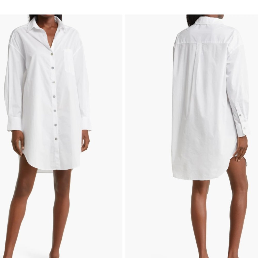 Airy Cotton Sleep Shirt NWT, side pocket in front!